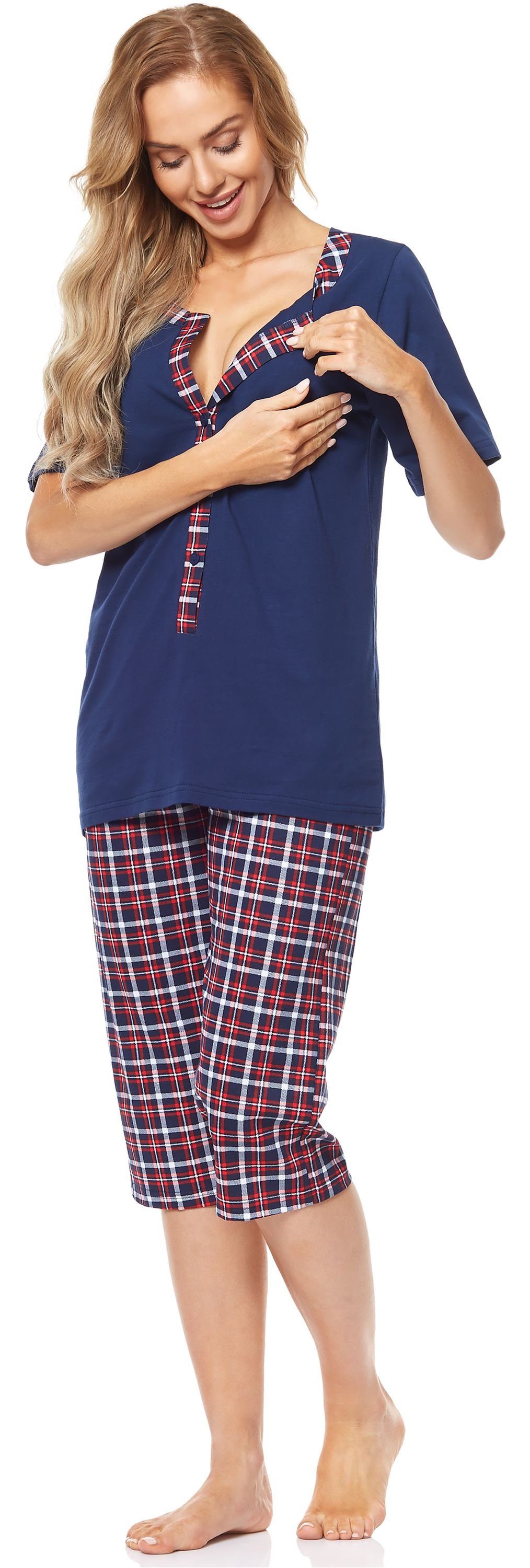 Be Mammy Umstandspyjama Damen Schlafanzug Stillpyjama H2L2N2
