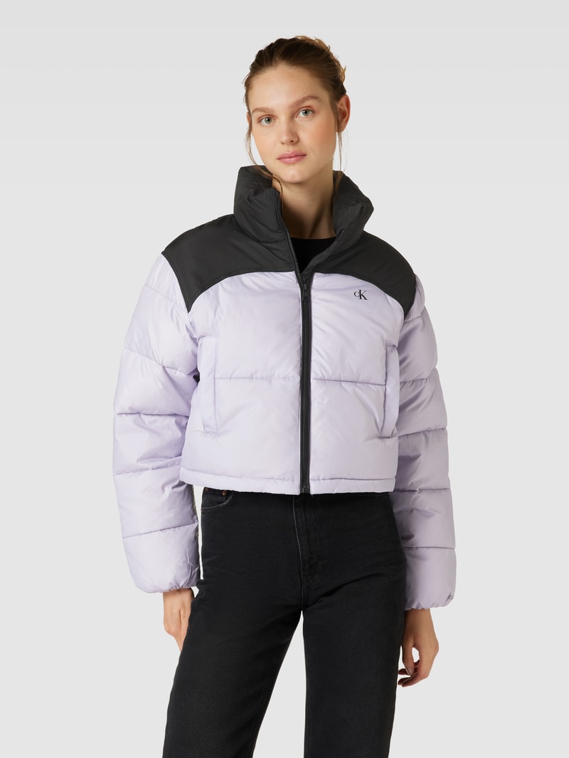 Cropped Steppjacke mit Label-Detail Modell 'LIGHT DENIM' in jeans