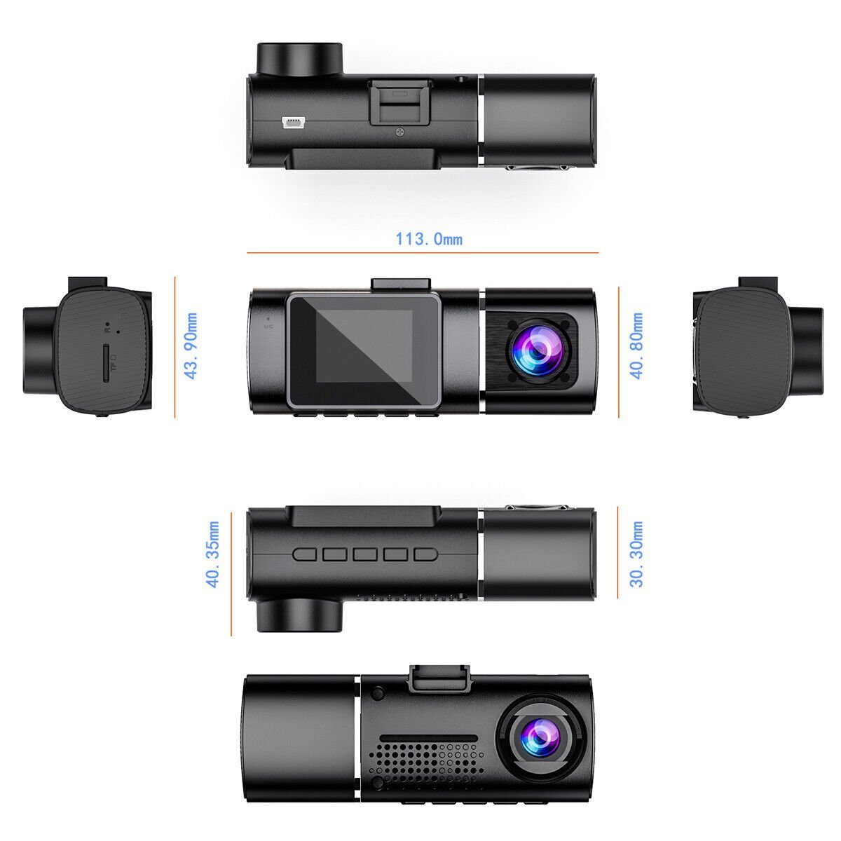 Yoyaxi 1080P HD Rückspiegel Auto DVR Dual Dash Cam Kamera Dashcam (Vorne Hinten Video Recorder)