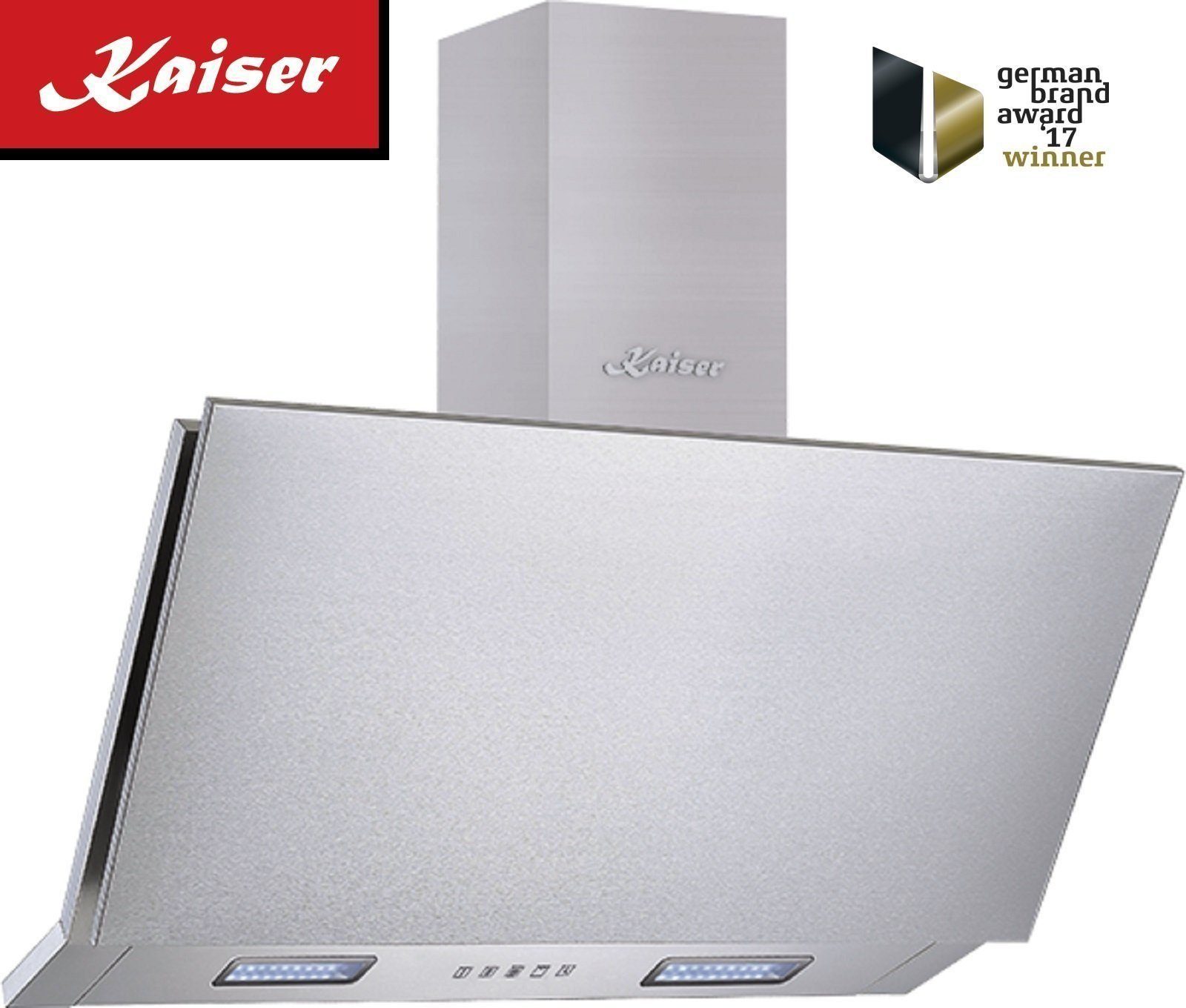 Kaiser Küchengeräte Kopffreihaube AT 9455 N ECO//+Umluftset, Edelstahl Dunstabzugshaube 90 cm, 1250m³/h, 3 Stufen,Randabsaugung