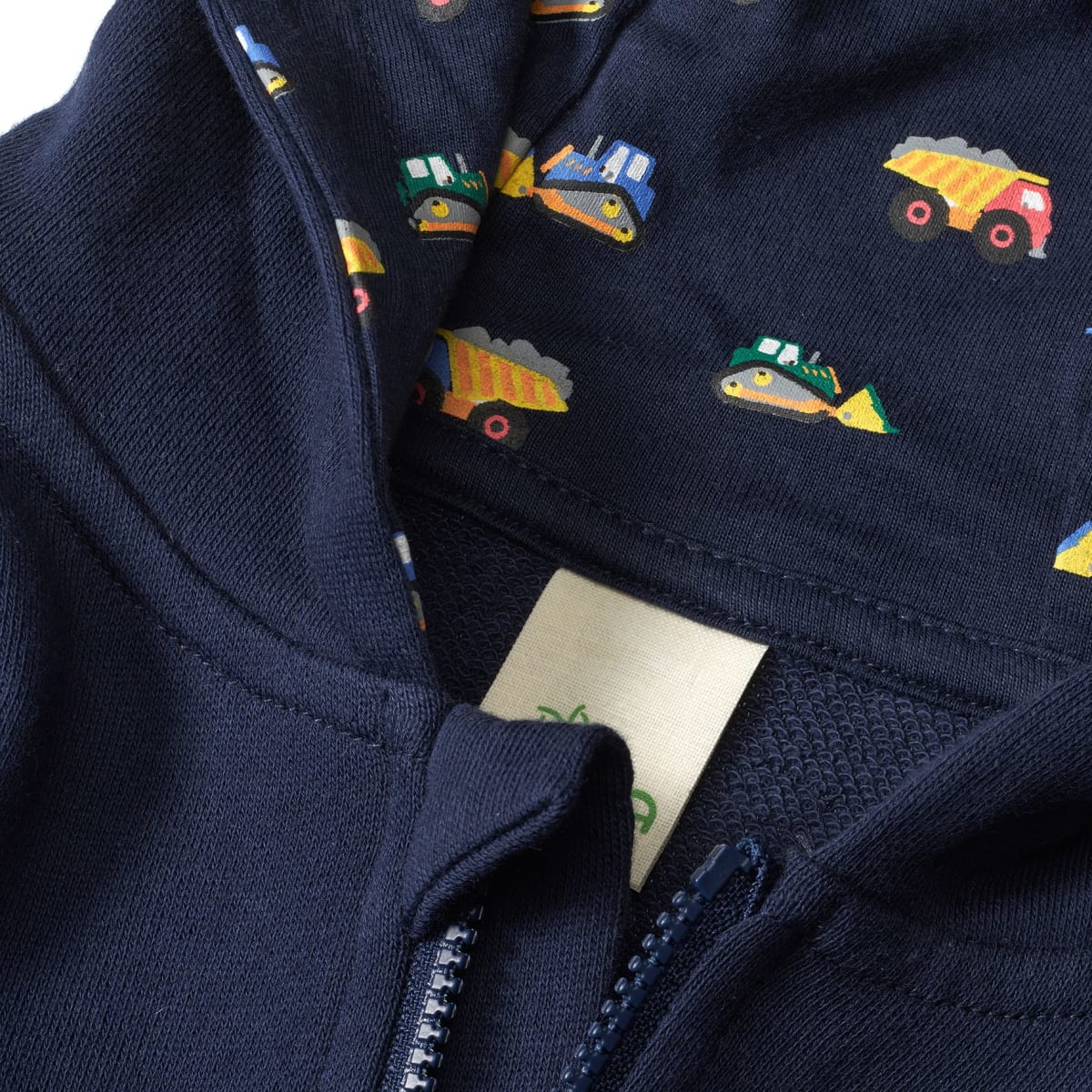 Sweatjacke mit Baustellen-Muster, blau, Gr. 104, 1 St