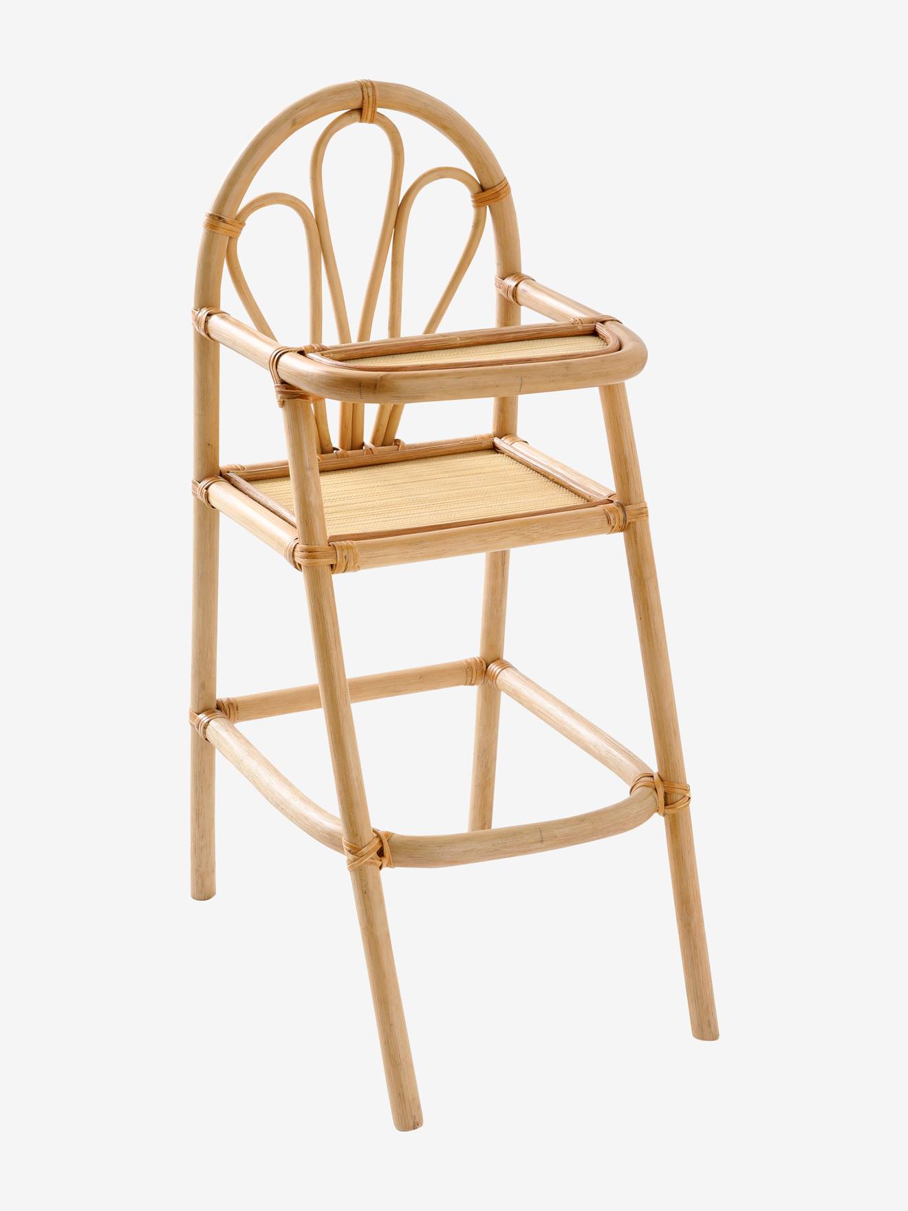 Vertbaudet Puppen Hochstuhl aus Rattan MINI BOHO - natur
