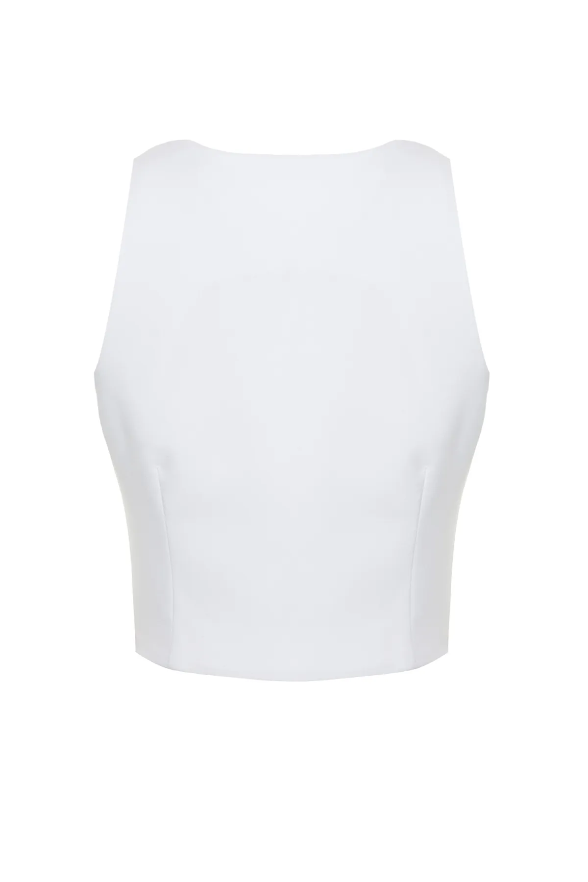 Trendyol Collection  Ecru taillierte, rosafarbene, detaillierte Webweste TWOSS24YE00026