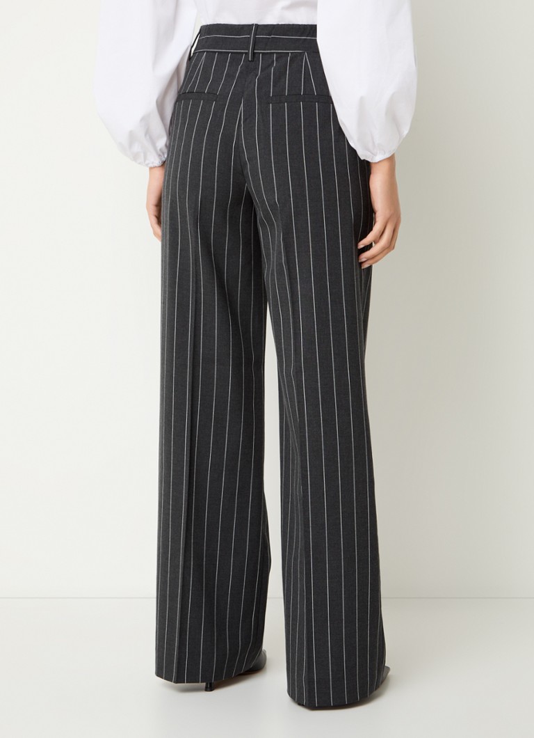 Pantaloni a gamba larga a vita media Pricilla di Co'Couture con stampa a righe