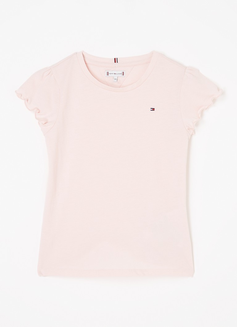 Tricou simplu de la Tommy Hilfiger, cu tiv cu volane.
