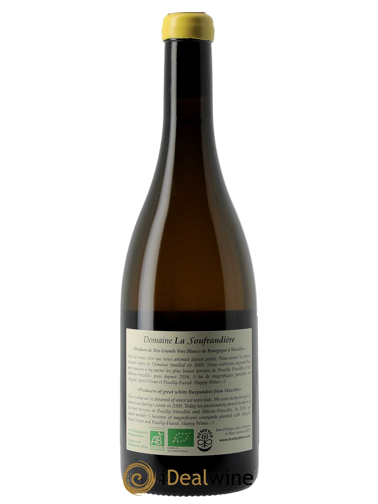 Vin de France La Carbonnode Cuvée Zen La Soufrandière - Bret Brothers  2021 - Lot de 1 Bouteille