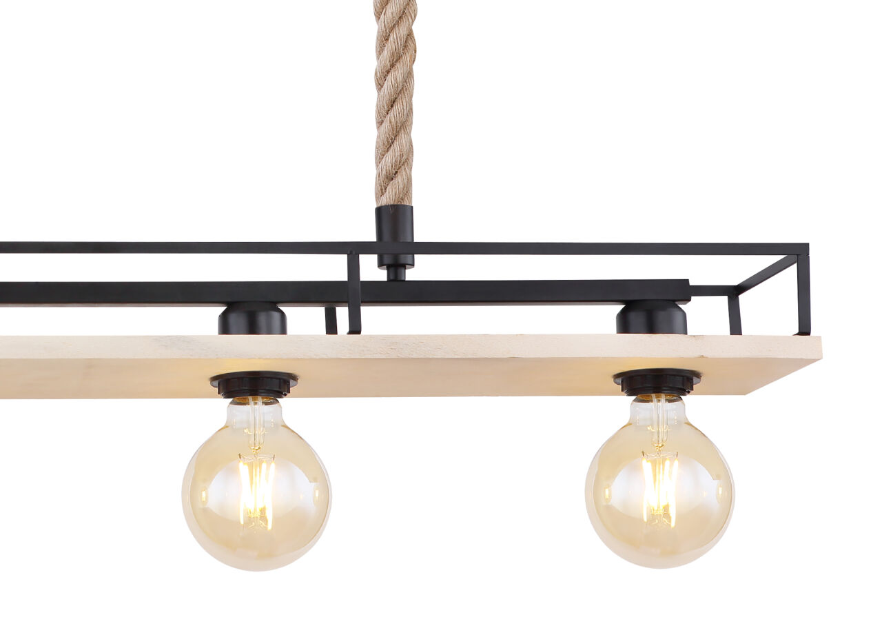 Globo Lighting - TRIXI - Hängeleuchte Metall schwarz matt, 4x E27