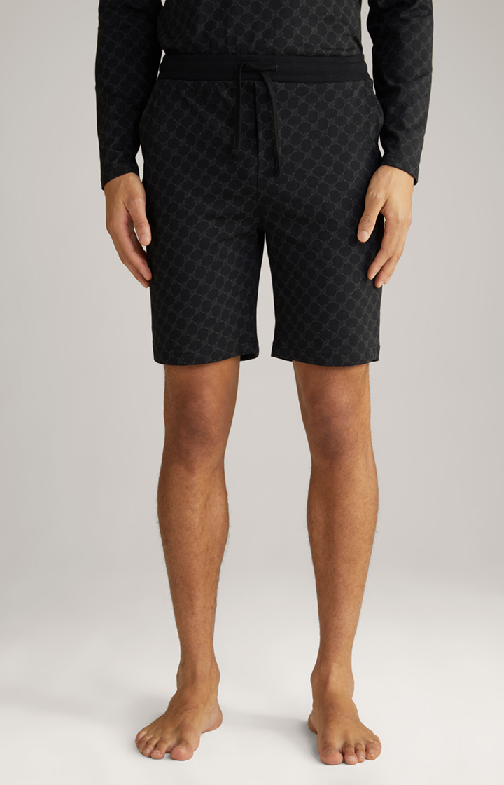 Loungewear Shorts in Schwarz gemustert