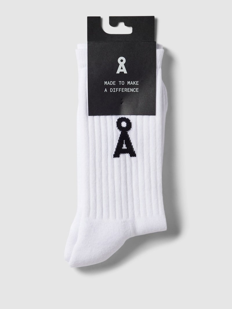 Socken mit Label-Detail Modell 'SAAMU' in weiß