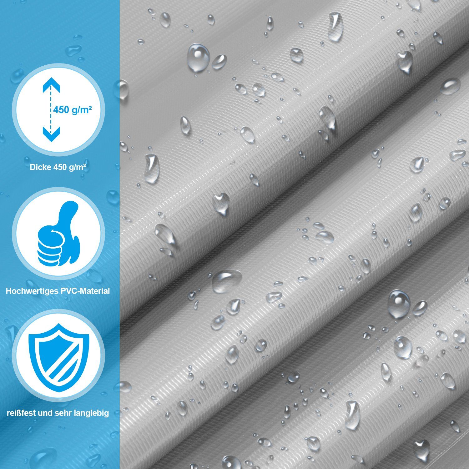 Lospitch Balkonsichtschutz 75*600cm Balkon Sichtschutz Balkonbespannung PVC Windschutz