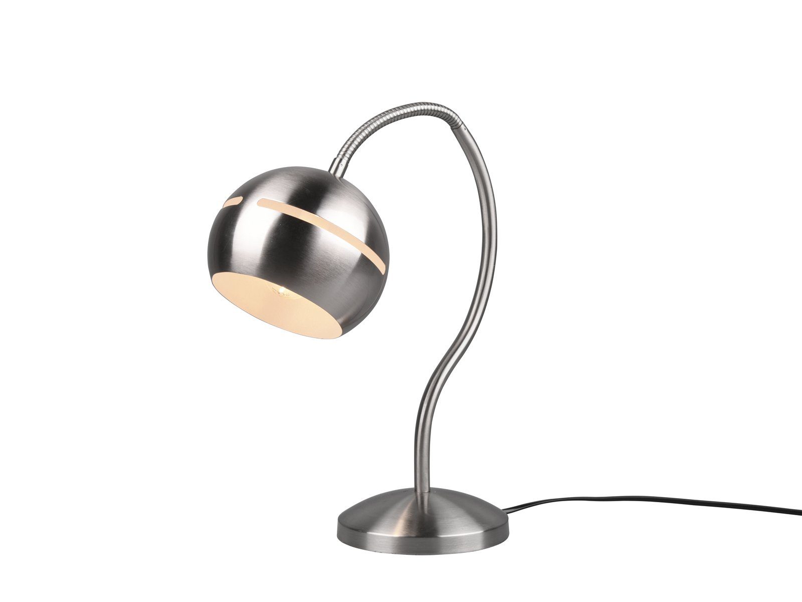 meineWunschleuchte LED Tischleuchte, Dimmer, LED wechselbar, warmweiß, groß-e Designer Schreib-tischlampe Arbeitsleuchte Silber, Höhe 42cm