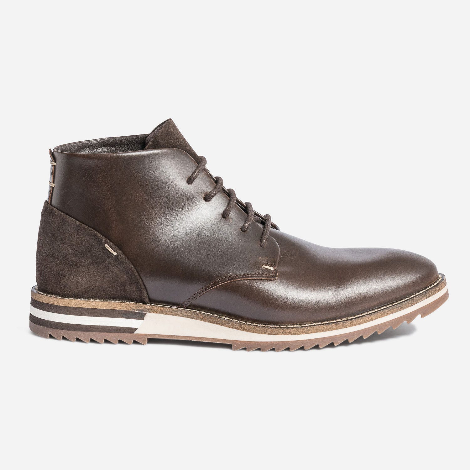 Boots à lacet confort marron en cuir