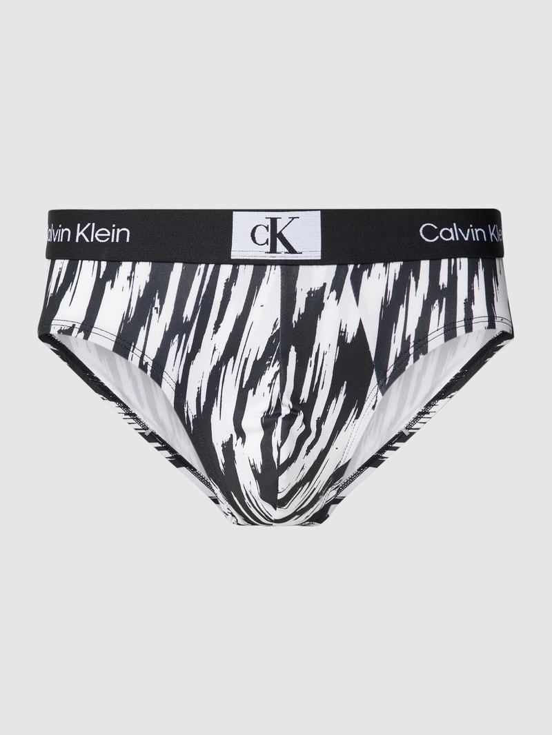Hipster mit elastischem Logo-Bund in schwarz