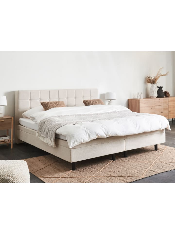 Beliani Doppelbett DUKE in Beige - (W) 181 x (H) 102 x (L) 216 cm günstig kaufen onesize