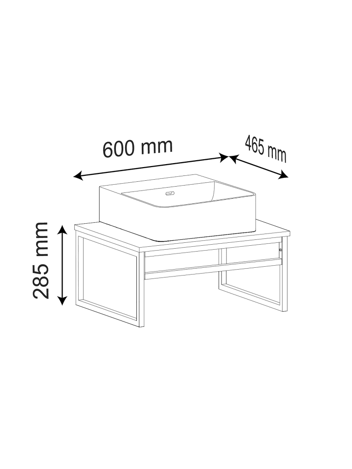 VCM  2-tlg. Waschplatz Waschtisch Waschbecken Bitila 60 in Schwarz / Weiß günstig kaufen onesize