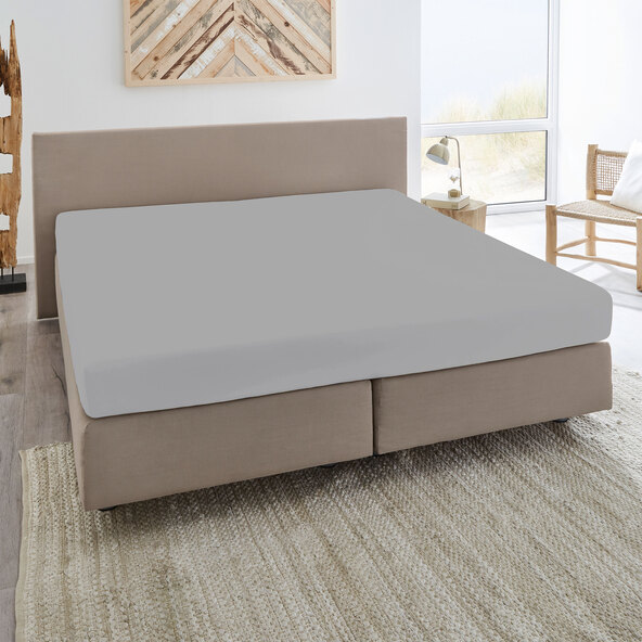 Supersoft Spannbetttücher bis 25 cm Höhe, 180-200 x 200-220 cm, grau
