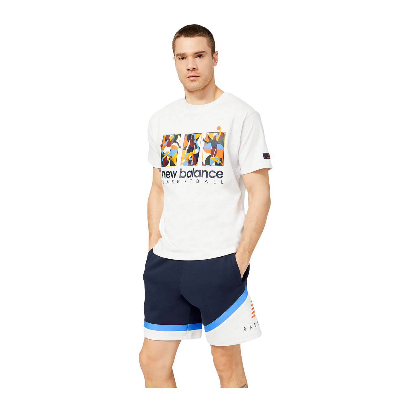 New Balance Hoops Classic Court T-Shirt Blau FSAH