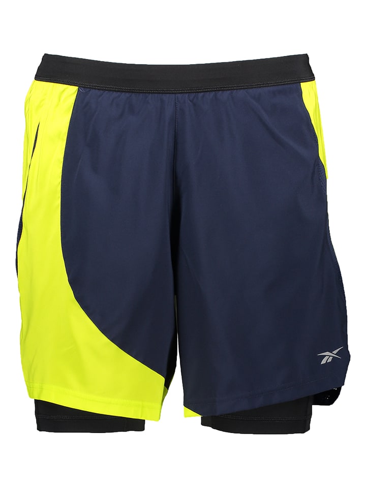 Reebok Laufshorts in Dunkelblau/ Gelb günstig kaufen