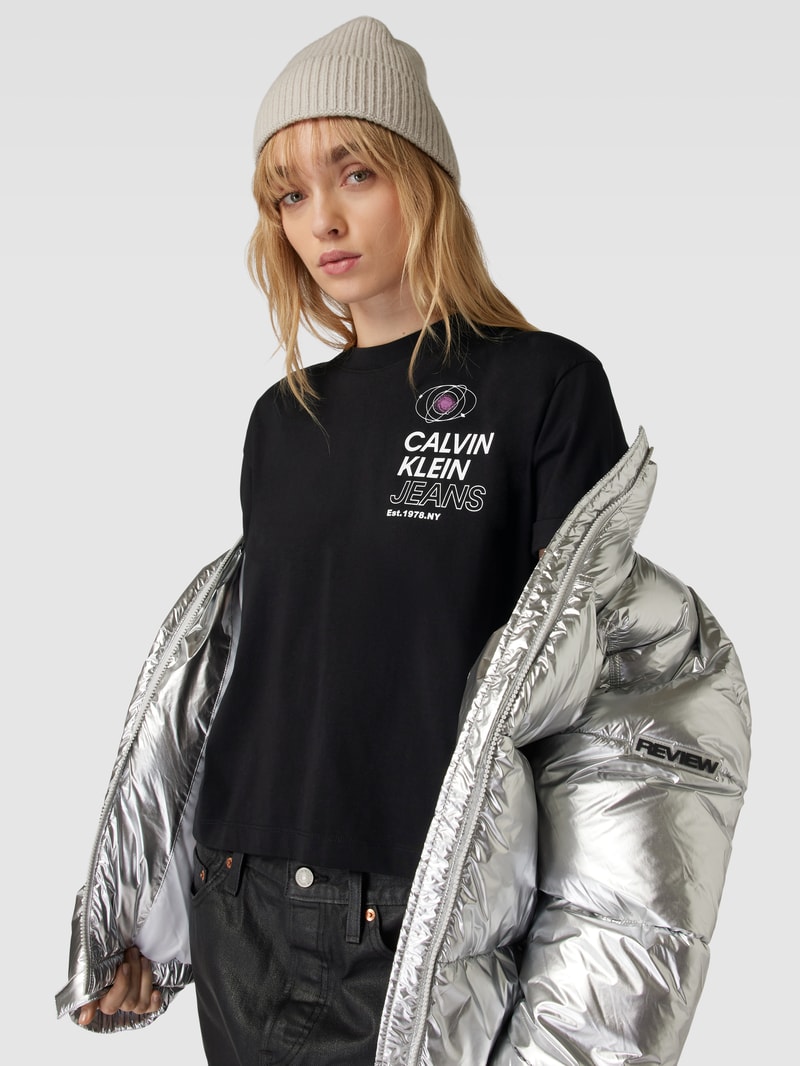 T-Shirt mit Motiv- und Label-Print Modell 'FUTURE FADE' in black