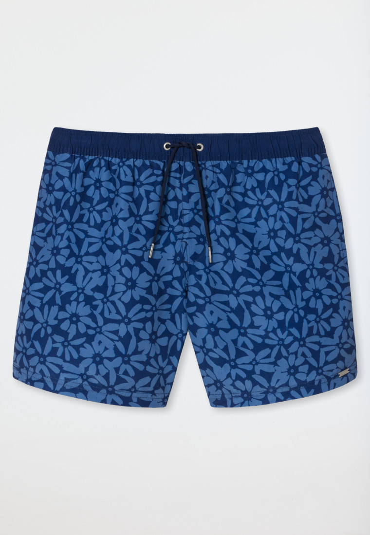 Badeshorts Webware Blumen gemustert navy - Casual Swim