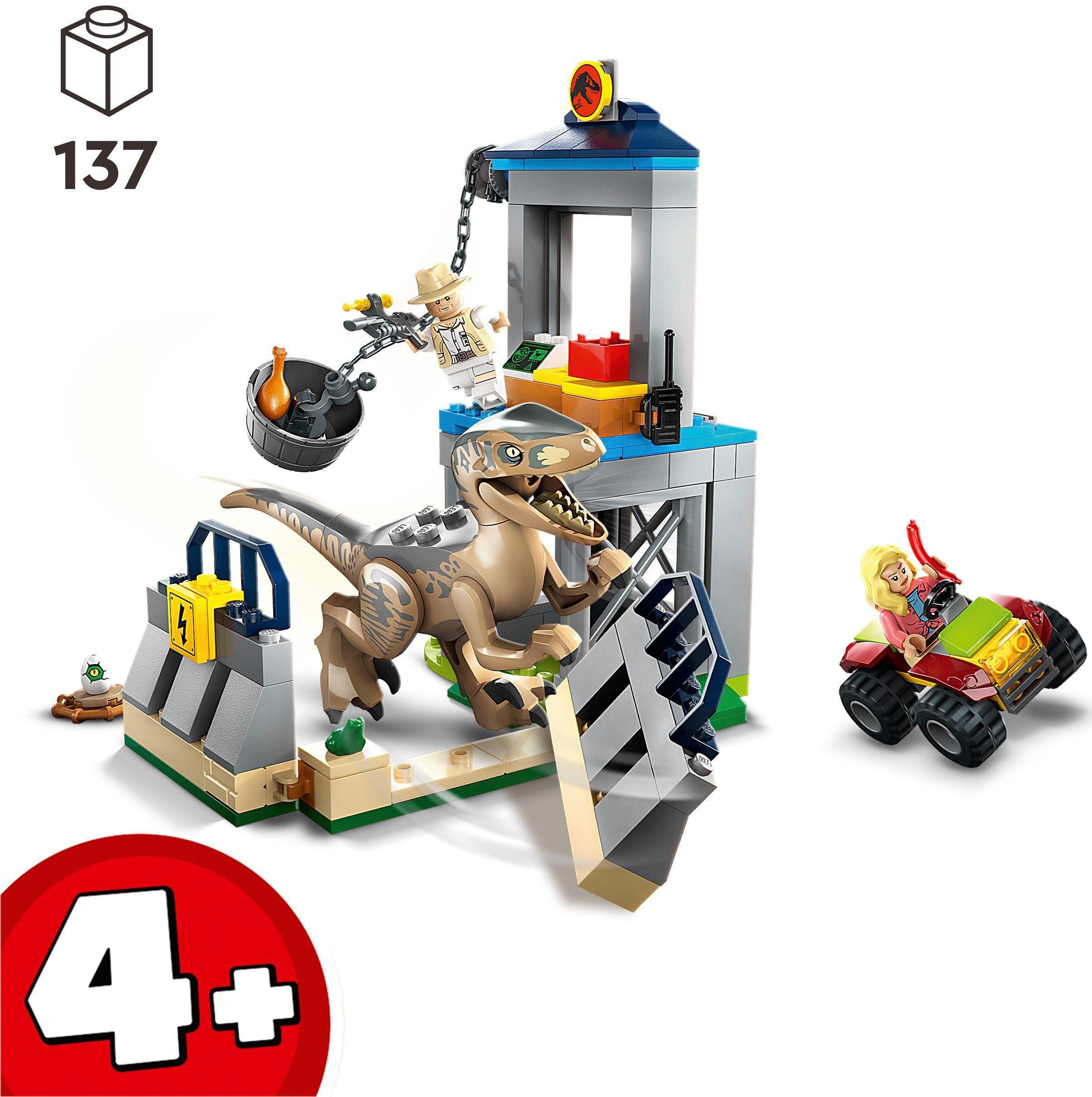 LEGO® Konstruktionsspielsteine Flucht des Velociraptors (76957), LEGO® Jurassic Park, (137 St), Made in Europe