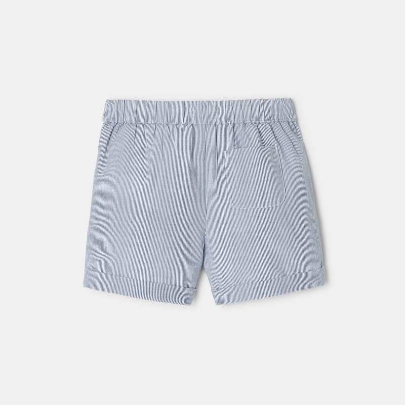 Short rayé en coton bio bleu mixte Absorba