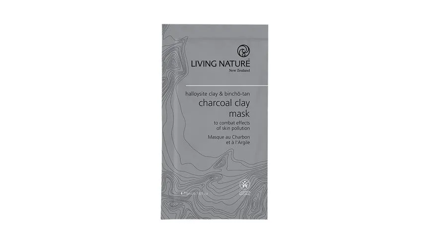 LIVING NATURE Charcoal Clay Mask: Kohle-Tonerde-Maske Set 5 ml