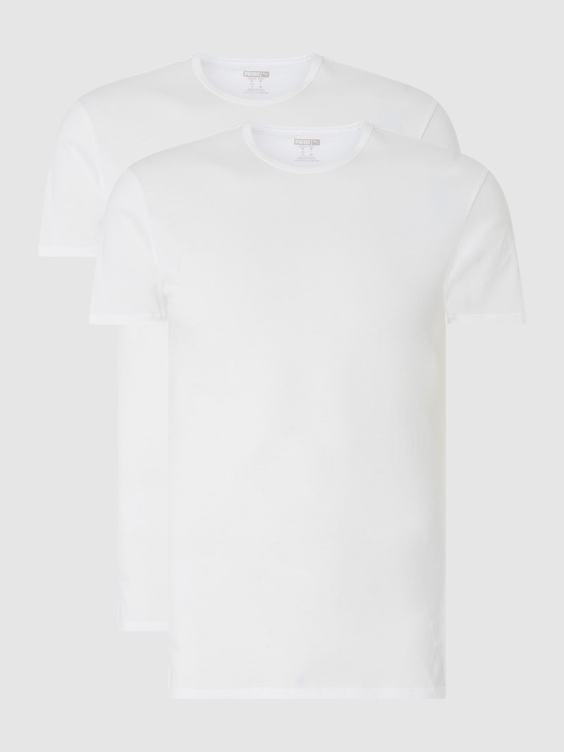 Regular Fit T-Shirt aus Baumwolle im 2er-Pack in weiß