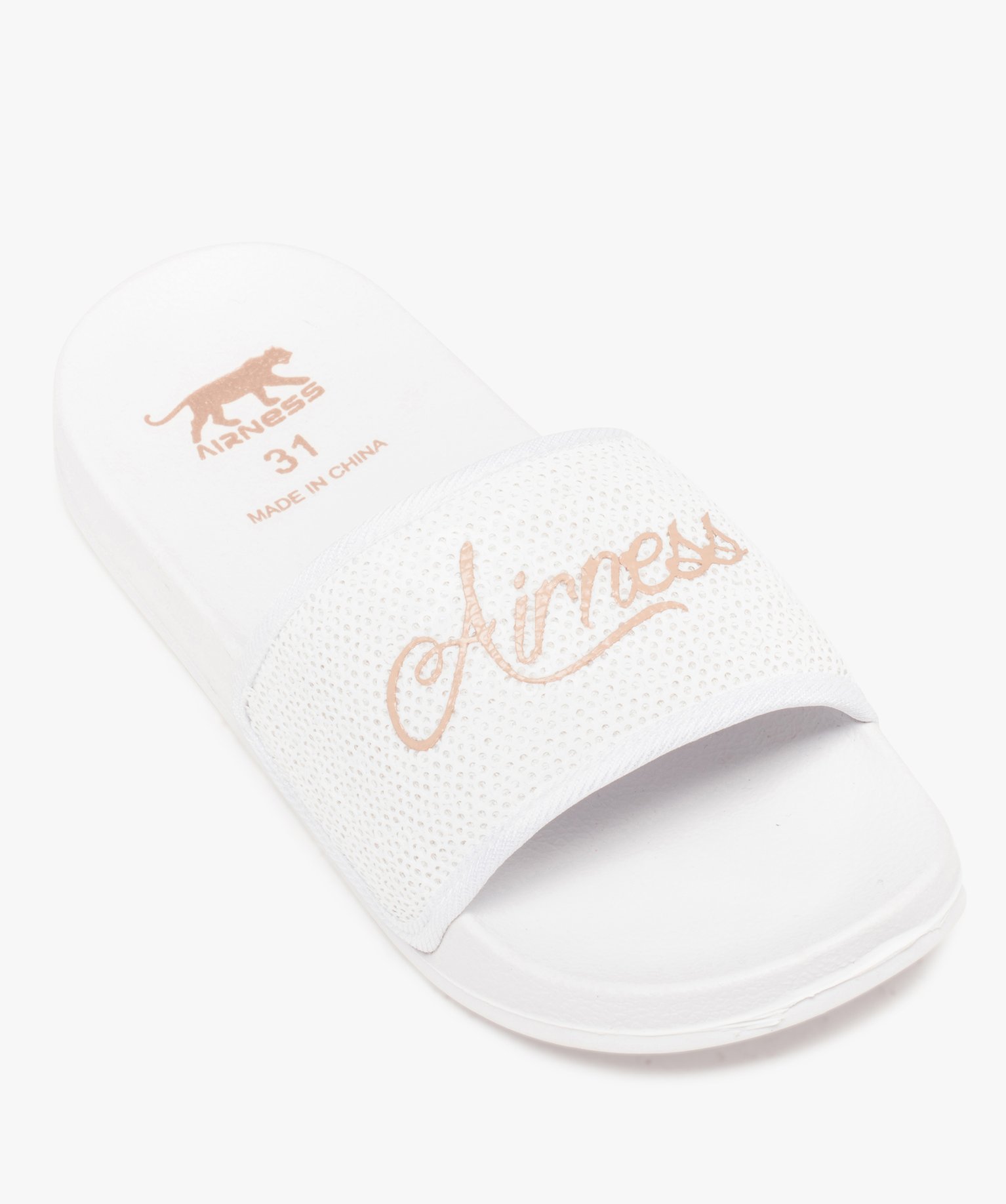 Mules de piscine fille ornées de sequins – Airness blanc | GEMO