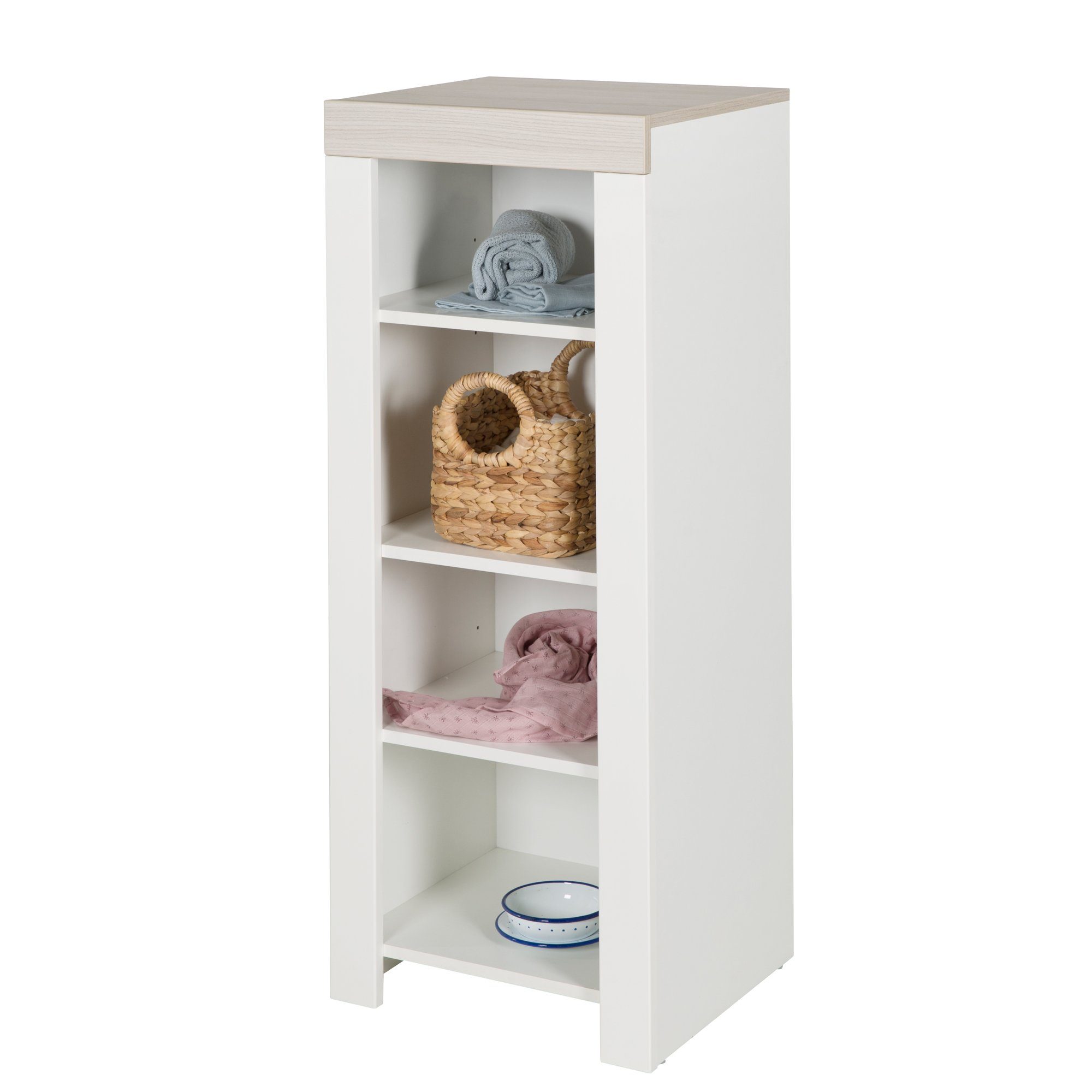 roba® Standregal Felicia, Spielzeugregal mit 4 offenen Fächern im modernen Landhausstil