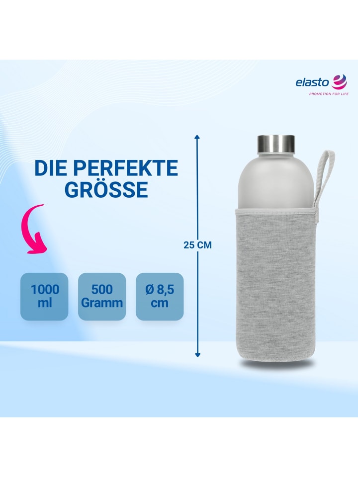 elasto Glasflasche mit Hülle 