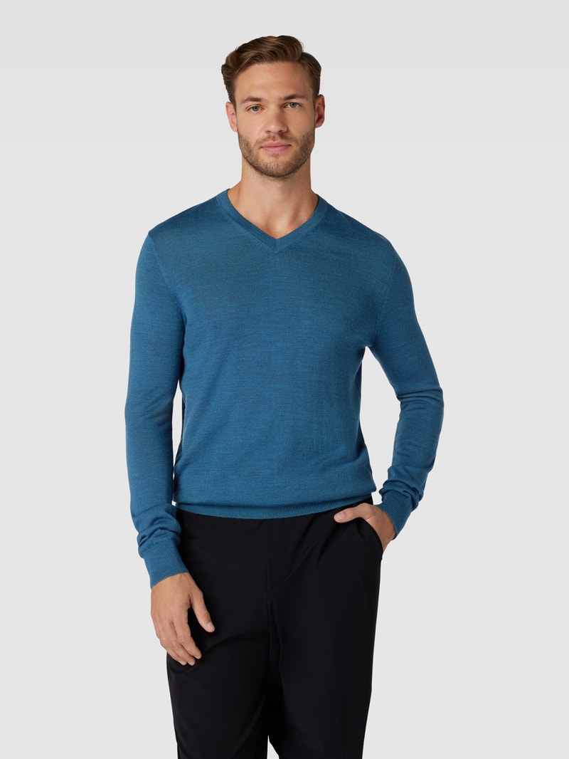 Strickpullover in petrol meliert