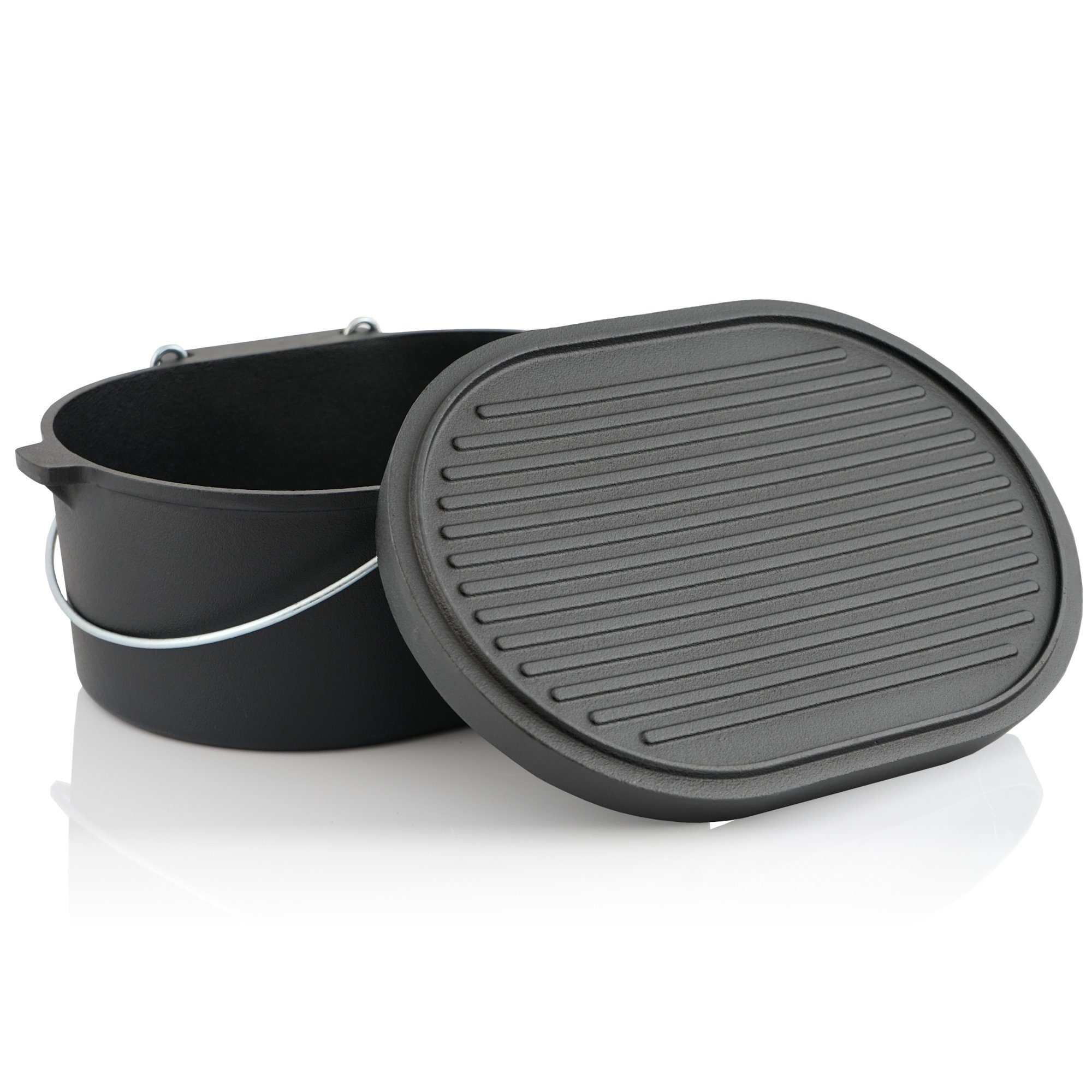 BBQ-Toro Grilltopf Dutch Oven Topf DO10 - 9,3 L Gusseisen Kochtopf, 10 QT Bräter, Gusseisen
