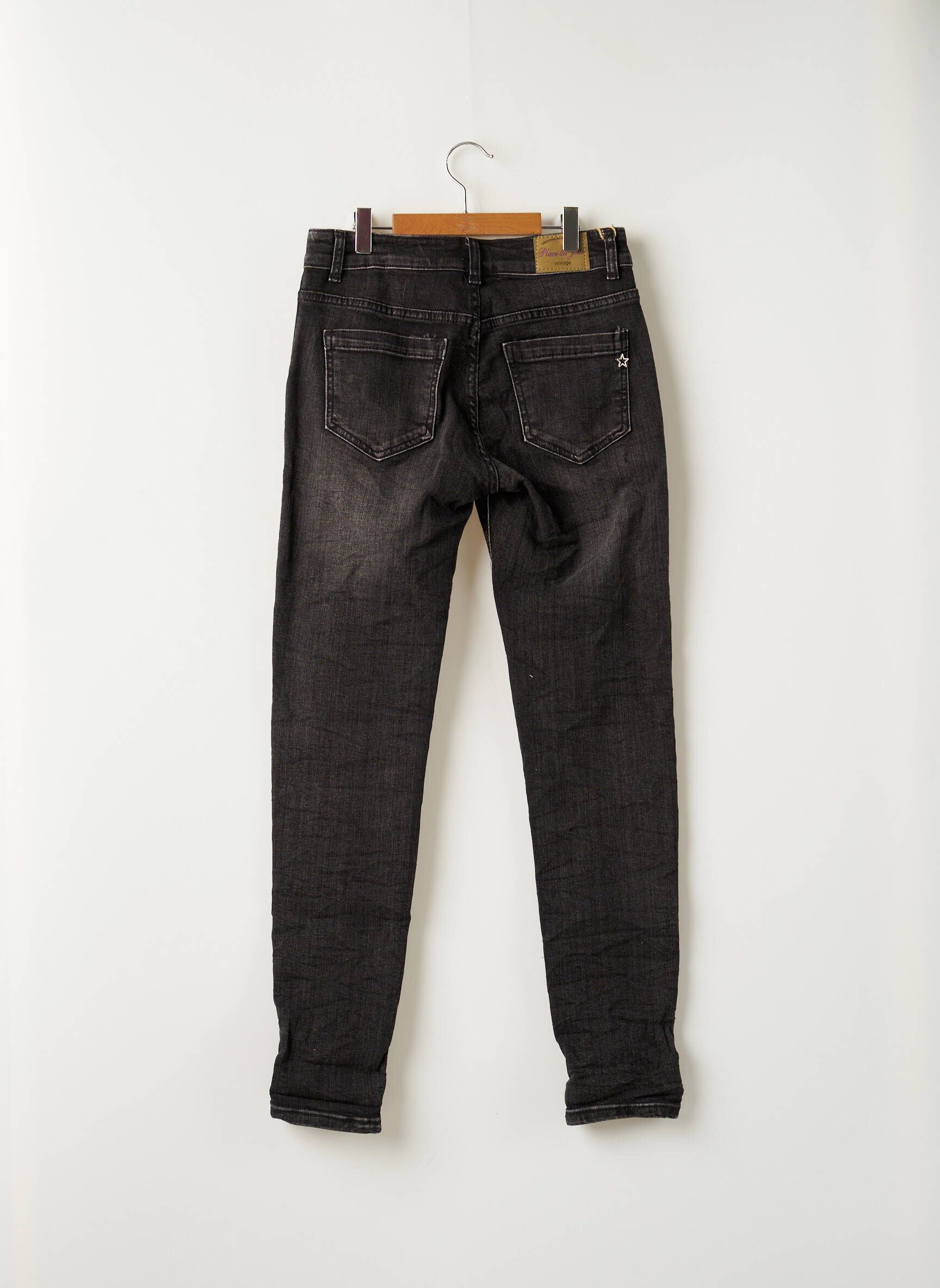 Place Du Jour Jeans Coupe Slim Femme couleur noir