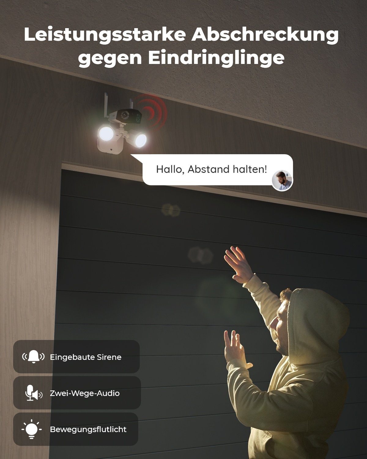 Reolink 8MP UHD Duo-Serie Floodlight WLAN Überwachungskamera (Außenbereich, Dual-Objektiv, 180° Panorama-Weitwinkel, 5 GHz/2,4 GHz)