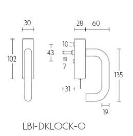 Formani 1503D101INXX0 BASICS LB1-19-DKLOCK-O vrtljivo-nagibna okovja z zaklepanjem za desničarje, mat nerjaveče jeklo