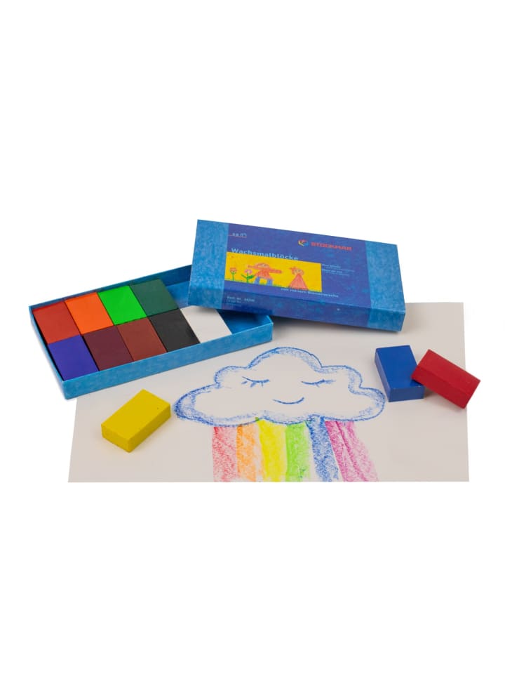 Stockmar Stockmar Wachsmalblöcke 12 Farben  in einer Faltschachtel in Bunt günstig kaufen onesize