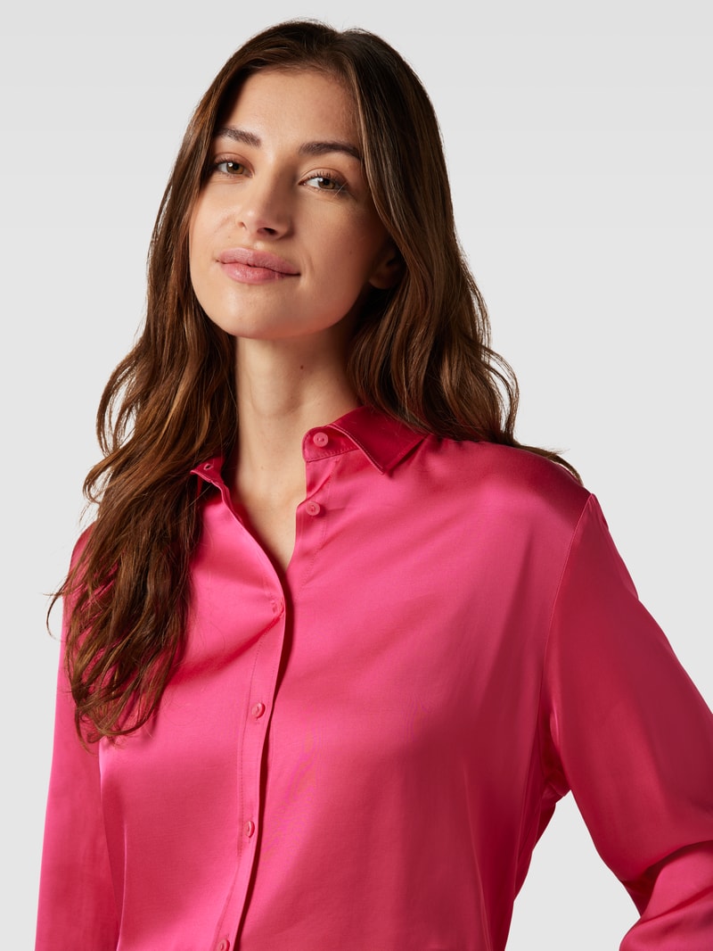 Hemdbluse aus reiner Viskose in pink