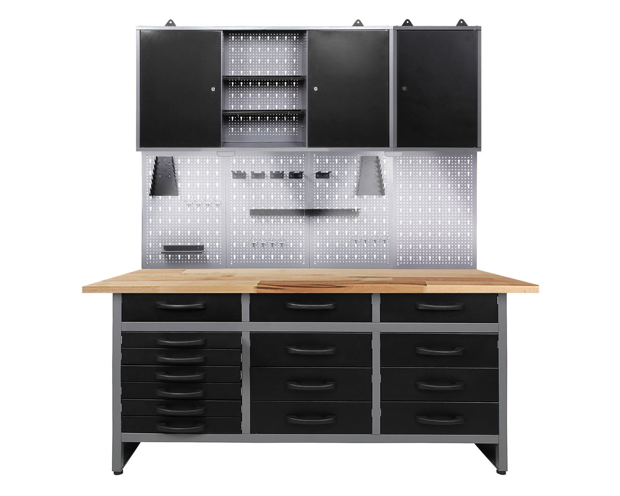 Ondis24 Ondis24 Werkstatt Set Konny 160 cm 2 Schränke offen LED