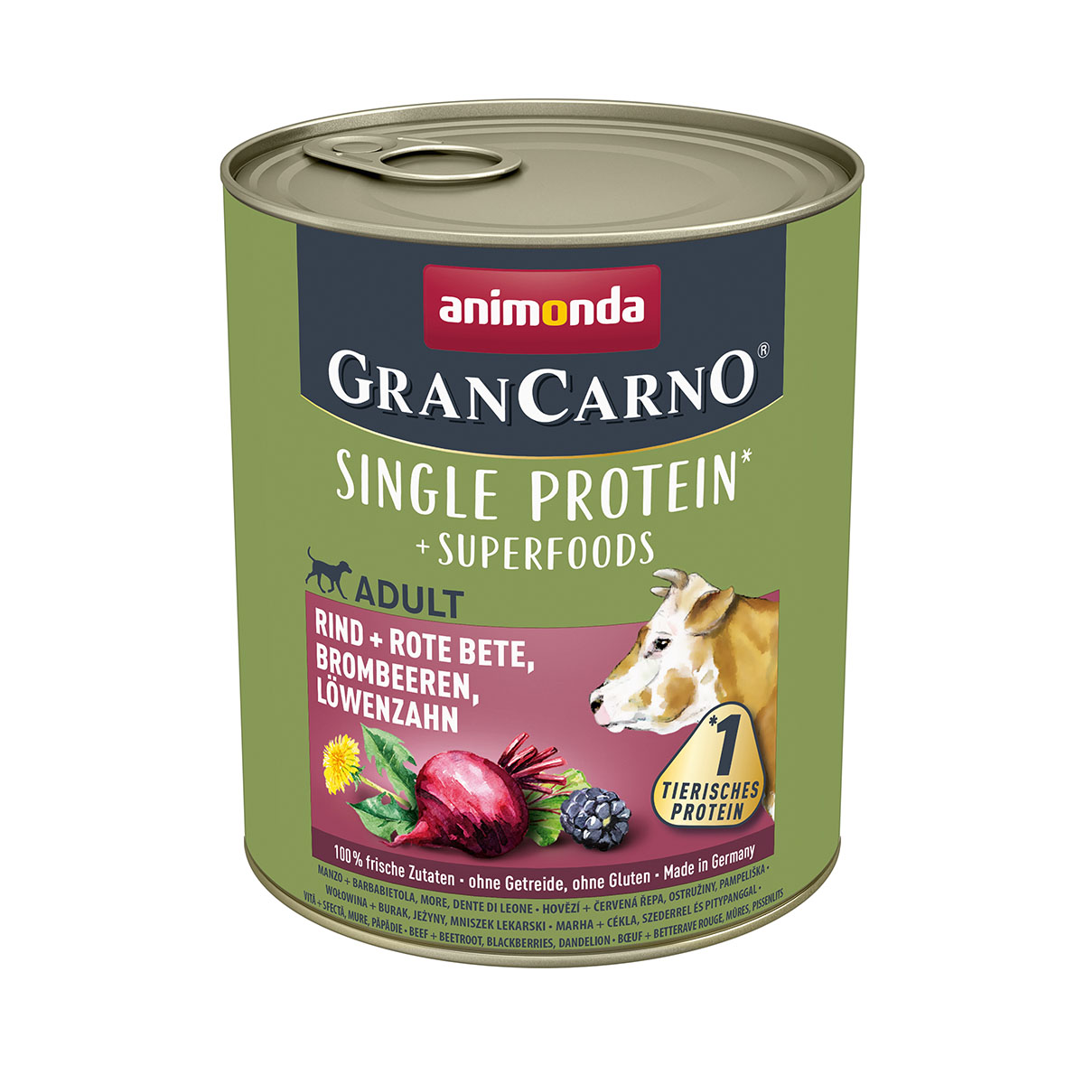 animonda GranCarno superfoods Rind + rote Bete + Brombeere + Löwenzahn