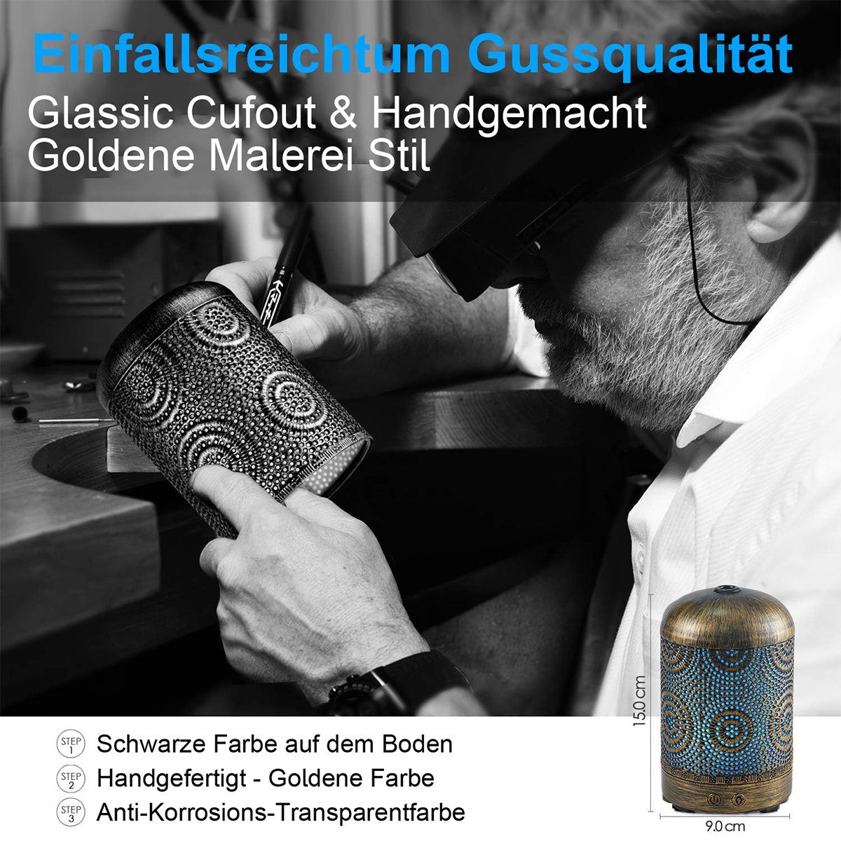 Welikera Luftbefeuchter Aromatherapie Diffusor, Luftbefeuchter Nachtlicht für Schlafzimmer