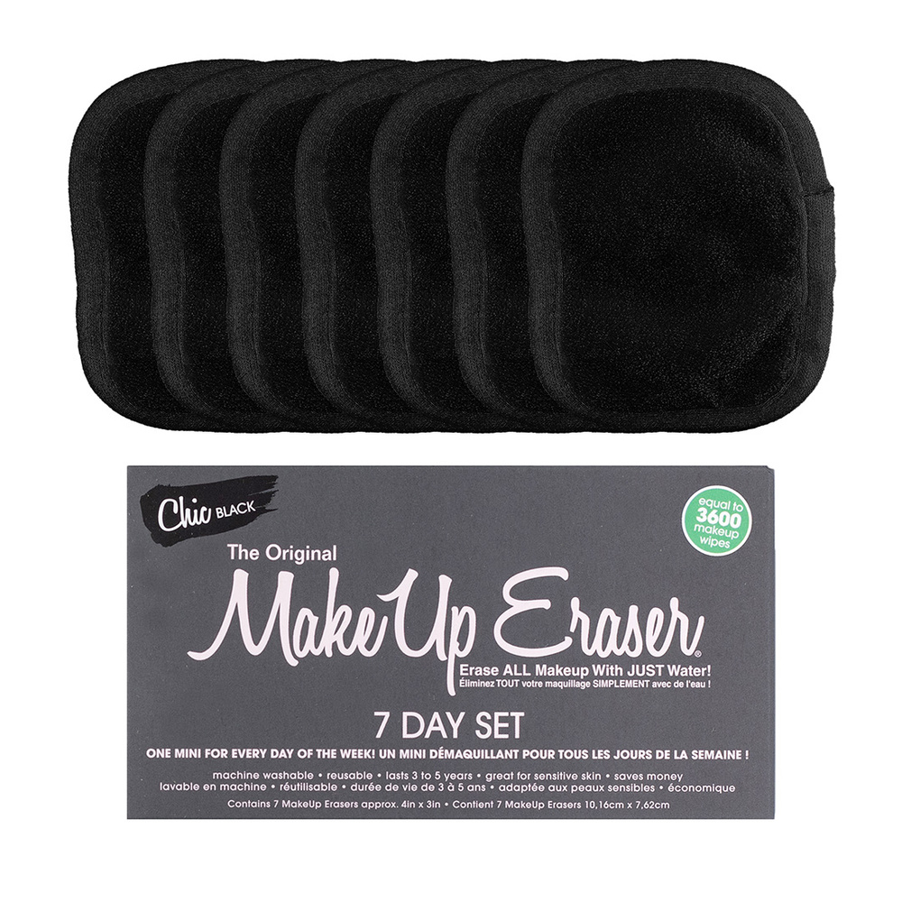 MakeUp Eraser Chic Black 7-Day Set Serviette démaquillante réutilisable