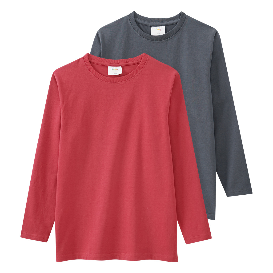 2 Jungen Langarmshirts im Basic-Look