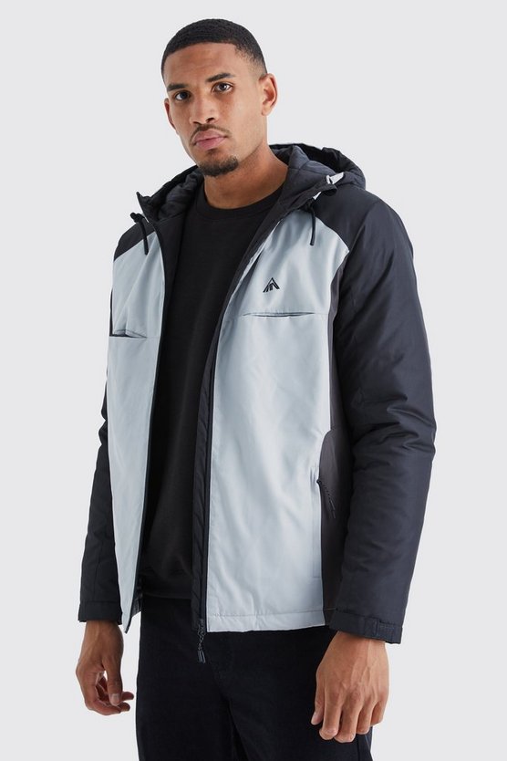 Tall lockere gepolsterte Ripstop Colorblock Jacke
