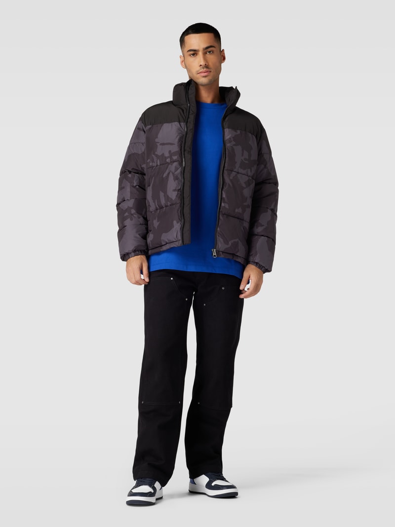 Steppjacke in Two-Tone-Machart Modell 'MELVIN' in anthrazit