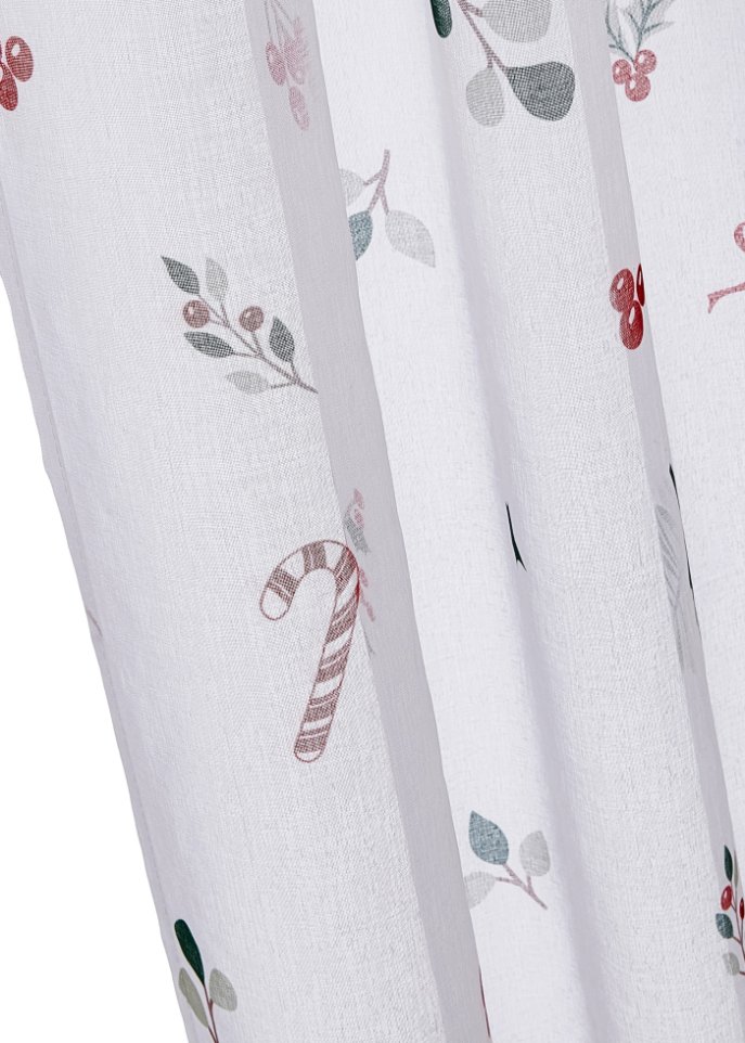 Gardine mit weihnachtlichem Druck (1er Pack)