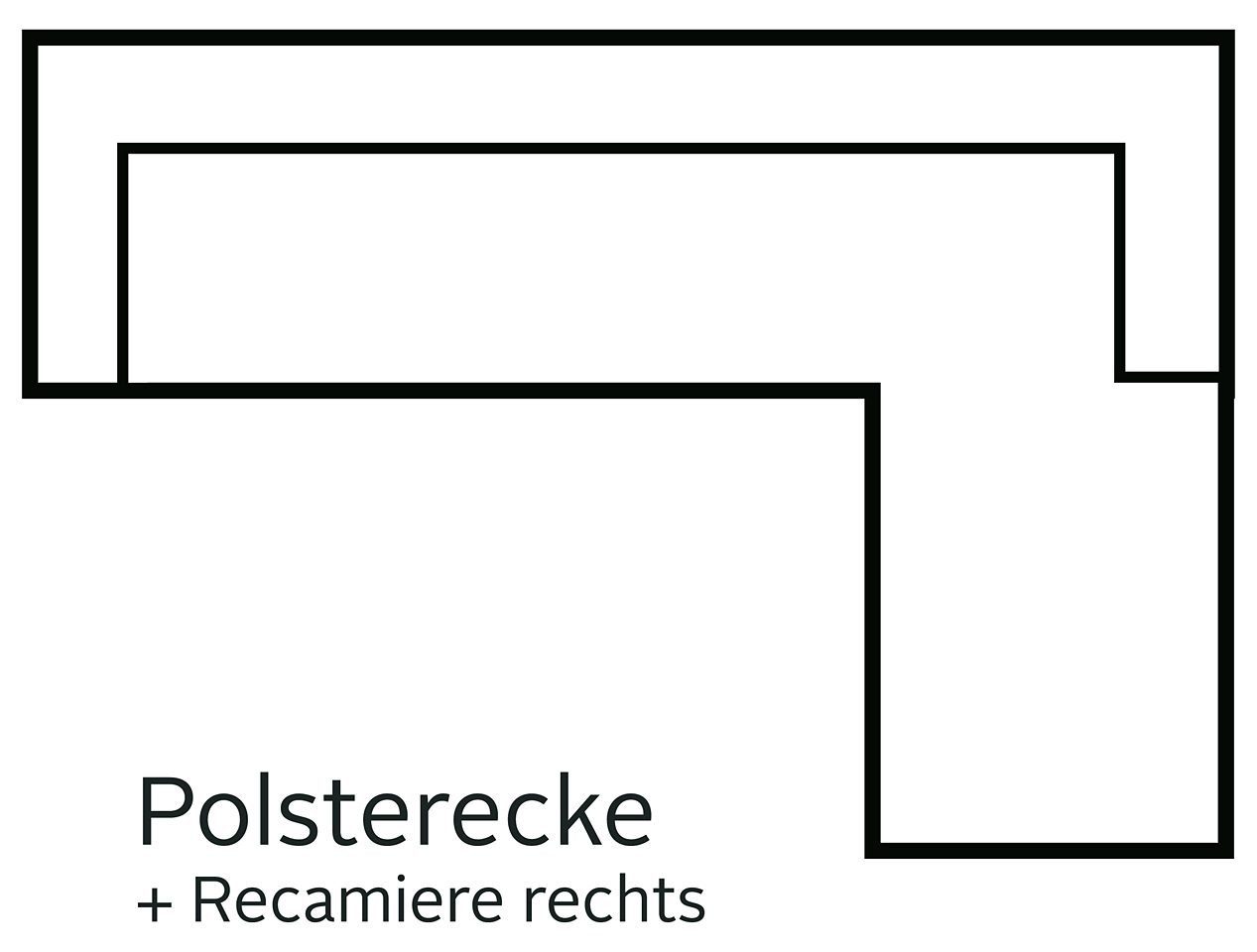 Home affaire Ecksofa Luzern, mit Recamiere mit verstellbarer Kopfstütze und Holzfüßen