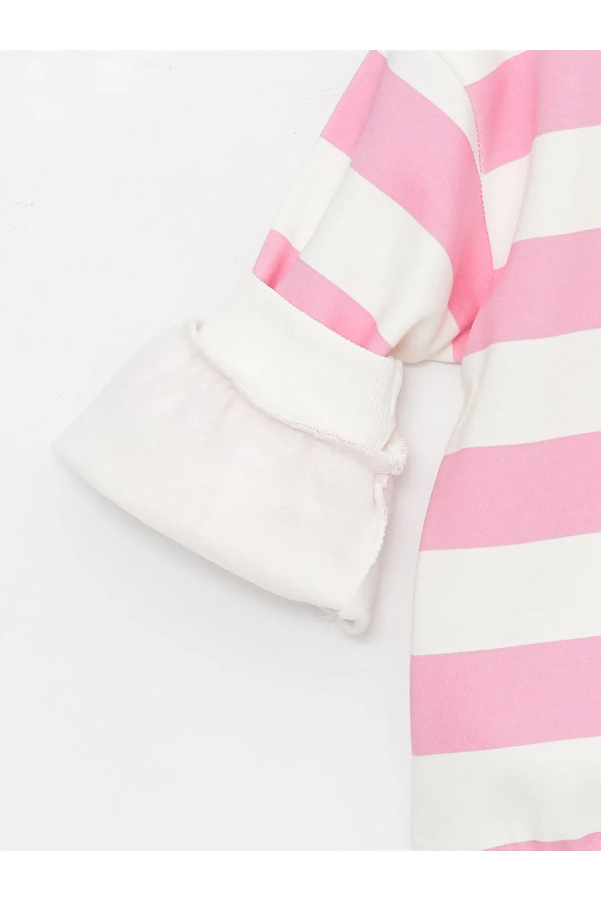 LC Waikiki  Gestreiftes Baby-Mädchen-Sweatshirt mit Rundhalsausschnitt