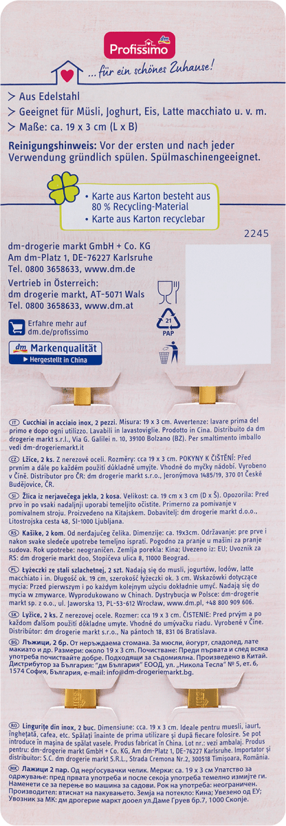Löffel lang gold, 2 St