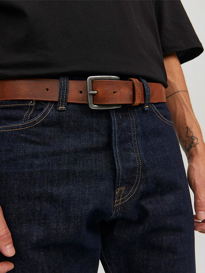 Jack & Jones Leder-Gürtel in Braun günstig kaufen